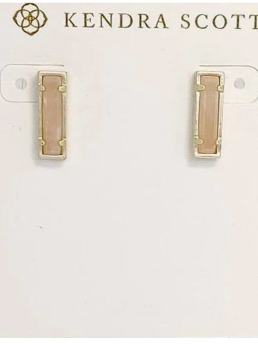 Kendra Scott Blush Pink Bar Stud Earrings in Gold